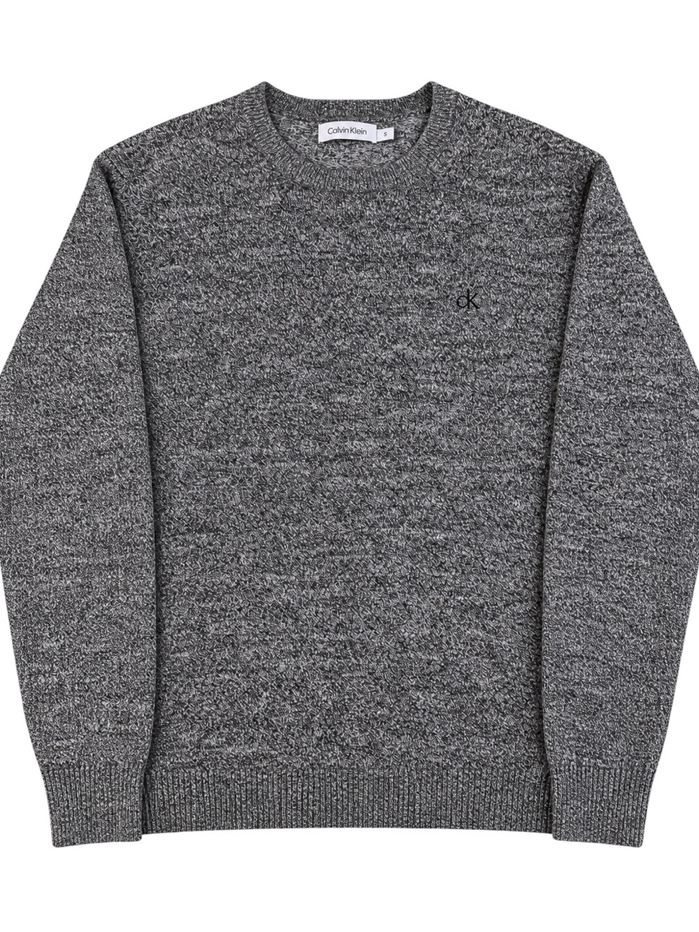 Calvin Klein Gray Marled Wool Blend Crewneck Sweater Size M